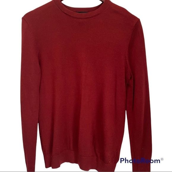 H&M men’s lightweight crew neck long sleeve red sweater size small - Picture 1 of 7